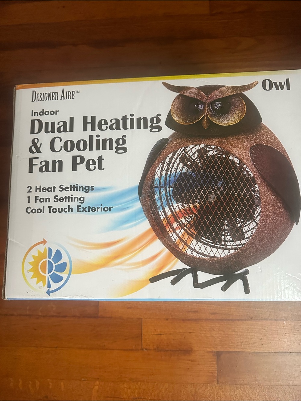 Deco Breeze Bronze Black Metal Owl Two-Speed Electric Circulating Fan Heater 12